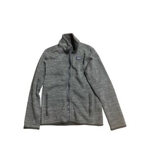 Patagonia Kids Gray Heather Fleece Jacket Full Zip Outdoor Cozy Size 12